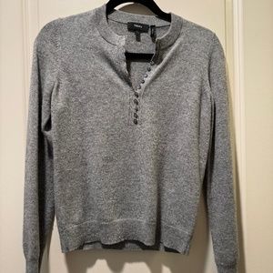 Theory Button Placket Cashmere Henley Top